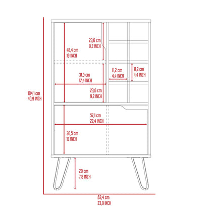 Serbia Kitchen Island - Multicolor, Rectangular, 35.43"W