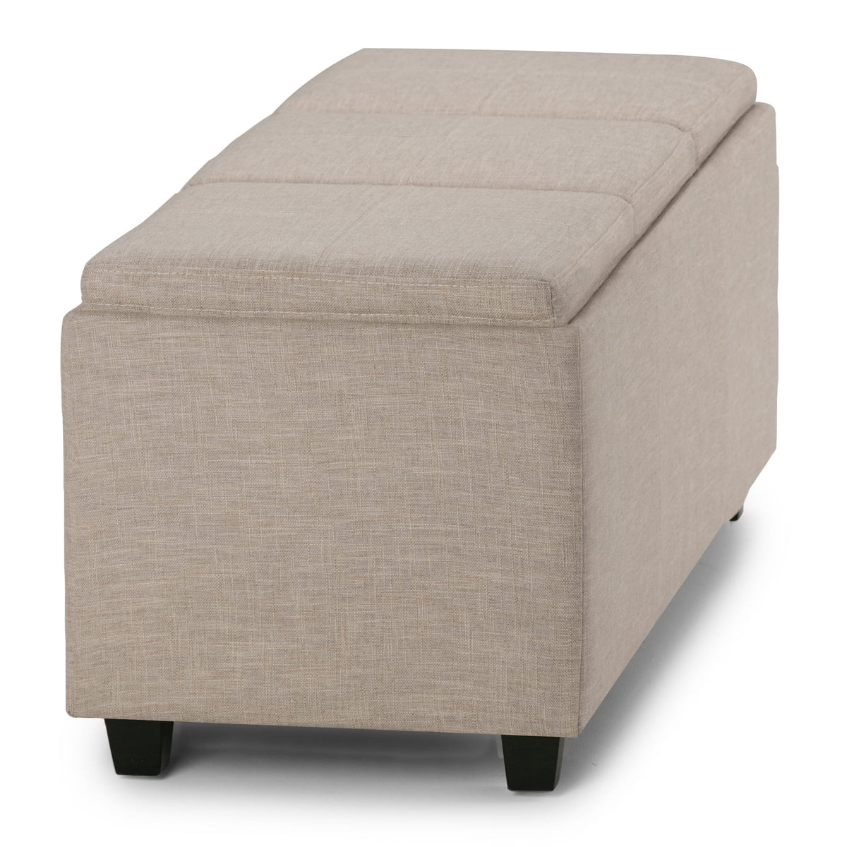 Silver Fabric Storage Ottoman - 41.7" Wide