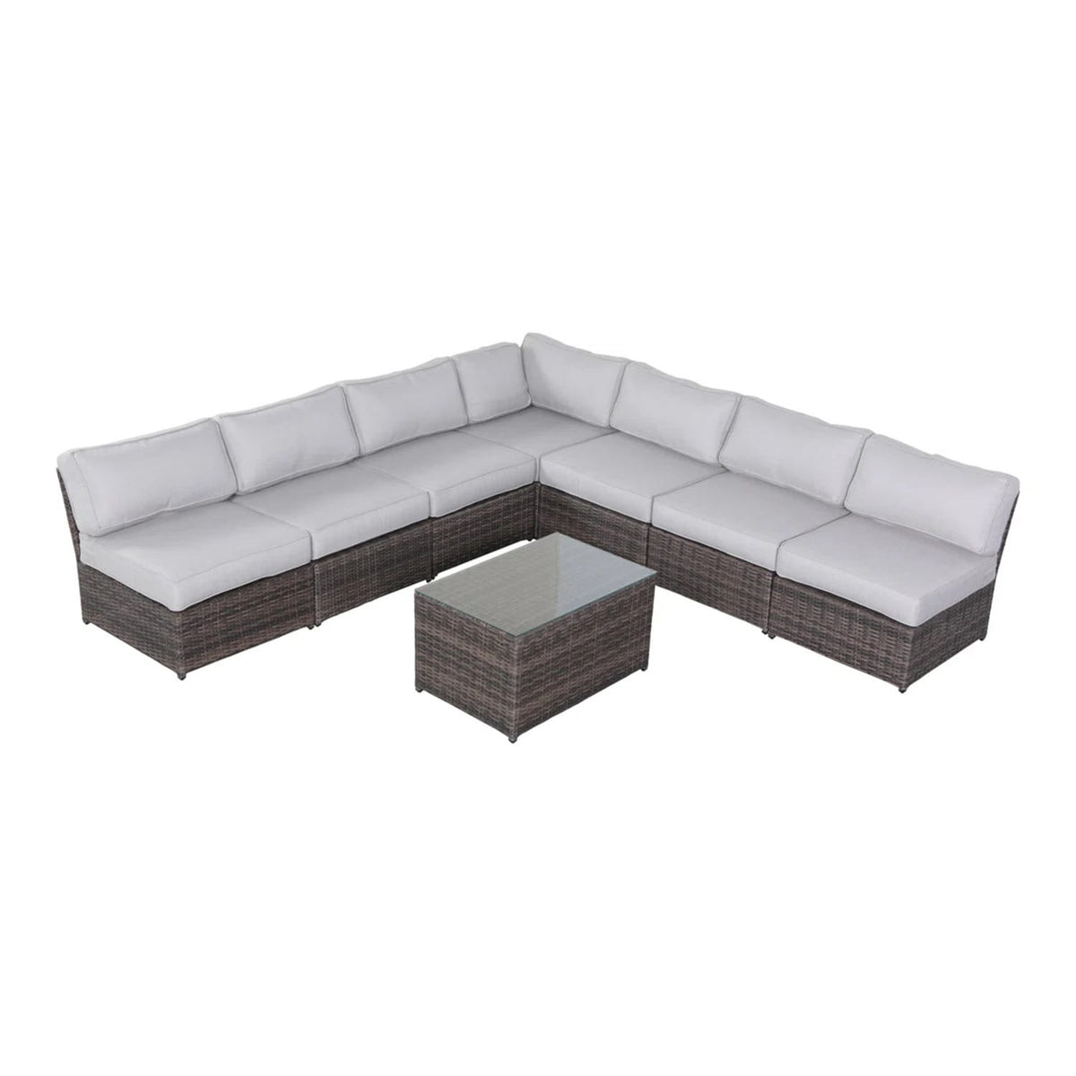 6-Person Wicker Outdoor Seating Group - Brown, Weather Resistant