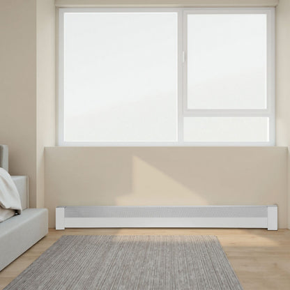 White Steel Baseboard Heater Cover, Easy Installation for Home Protection