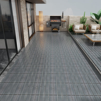 Dark Gray WPC Deck Tiles - 22 Pack for Outdoor Patio & Indoor Use