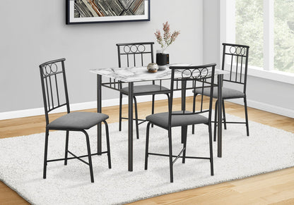 5 Piece White Dining Table Set - 40" Rectangular Table with Chairs for Dining Room