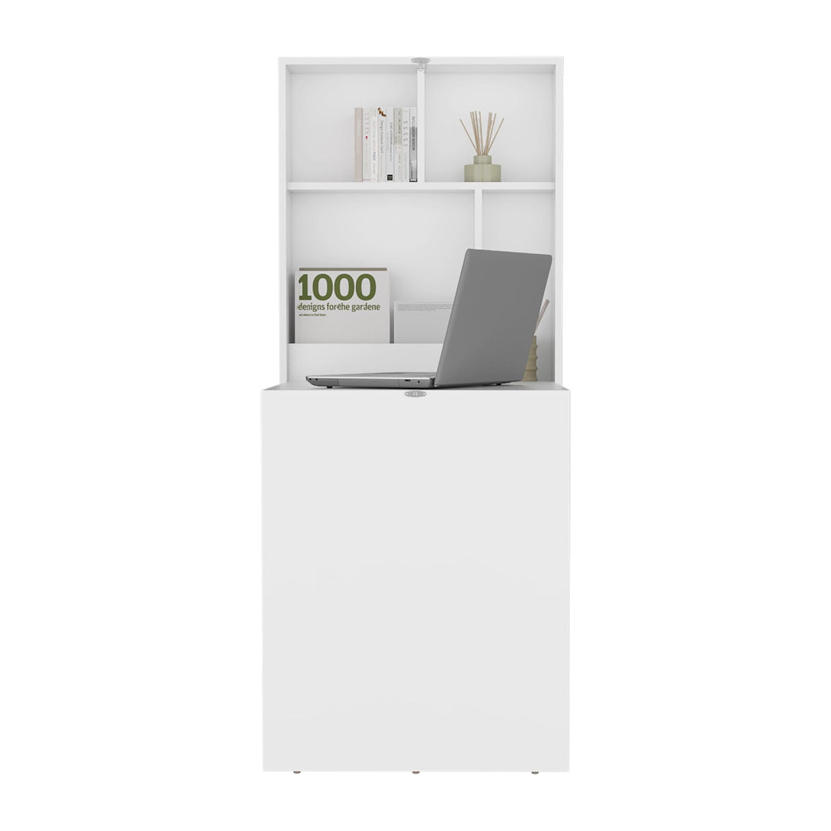 Floating White Folding Desk - 33" Rectangular Table for Home Office