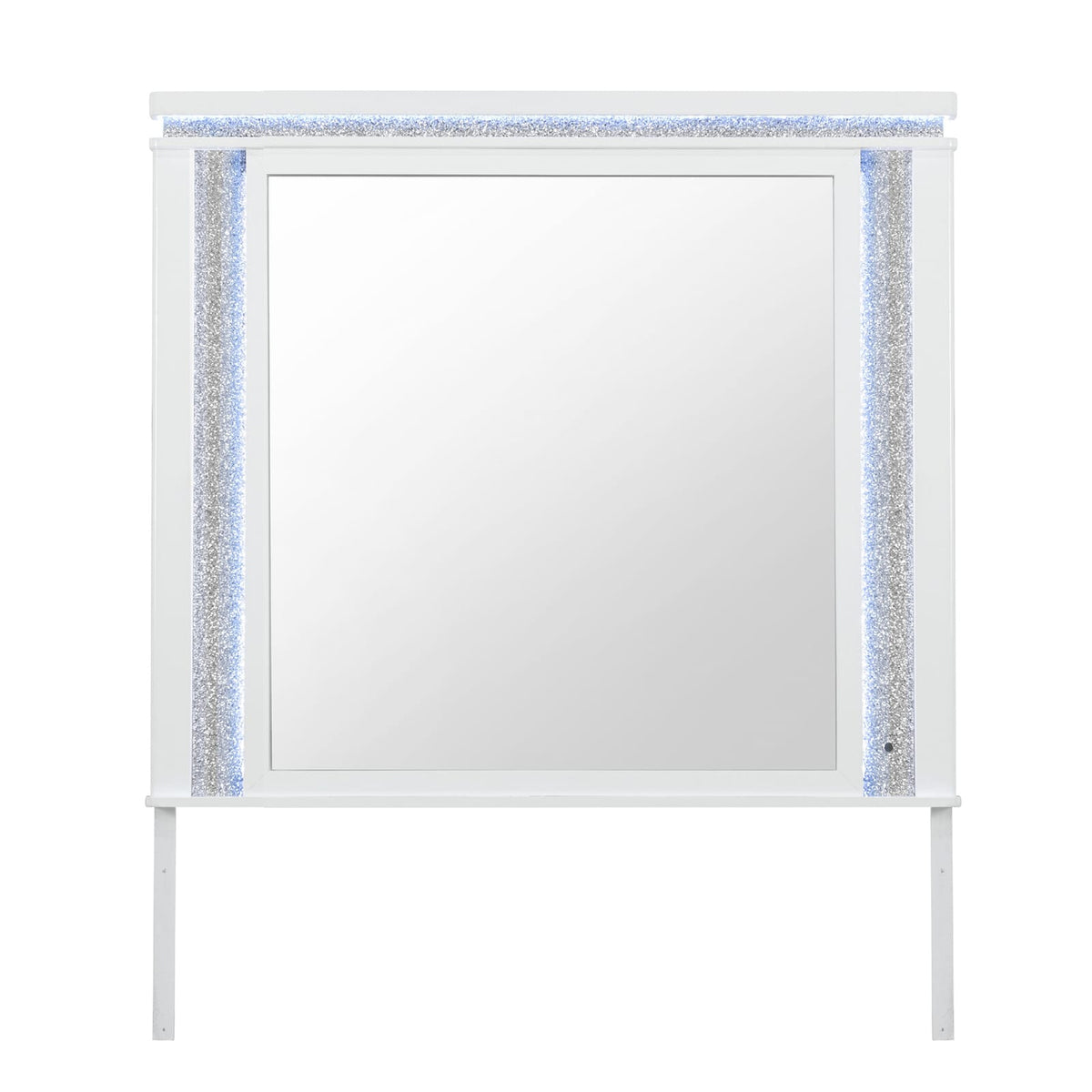White LED Vanity Mirror - Attaches to Dresser