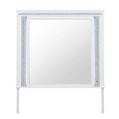 White LED Vanity Mirror - Attaches to Dresser