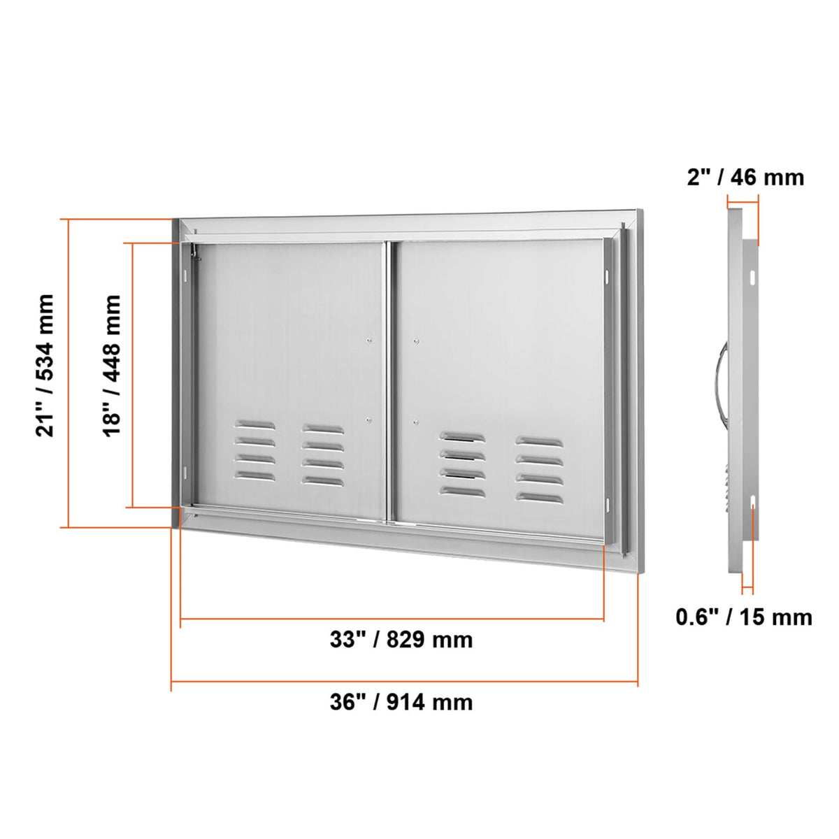 Stainless Steel BBQ Access Door for Outdoor Kitchen Island
