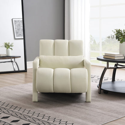 Beige Linen Upholstered Accent Chair - Modern Style for Living Room