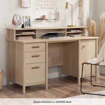 Hutch with Storage Cubbyholes - White Engineered Wood Desk