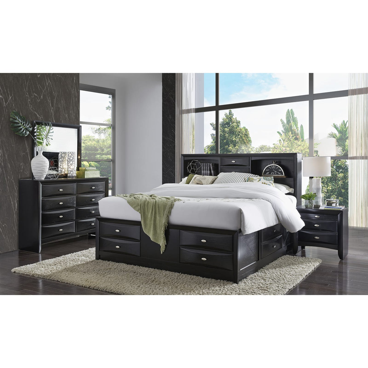Lucille Black Mirror - Large Scale Vanity Mirror