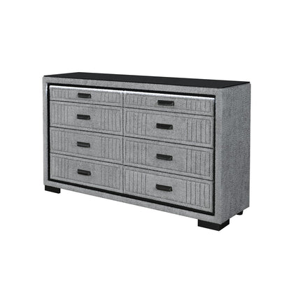 Isaiah Grey Dresser - Gray Upholstered Storage