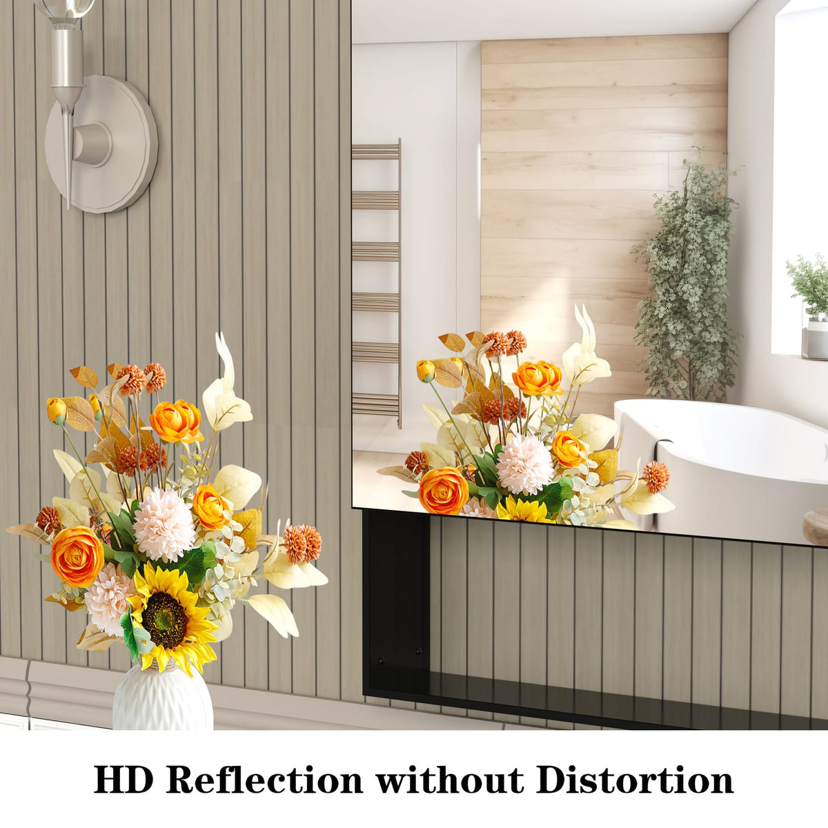 Black Bathroom Mirror with Storage Cabinet
