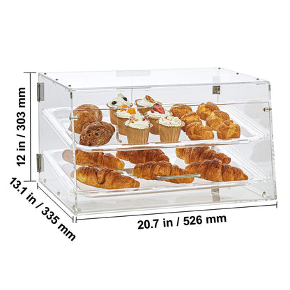 Clear Acrylic 2-Tier Display Case - Bakery Shelf