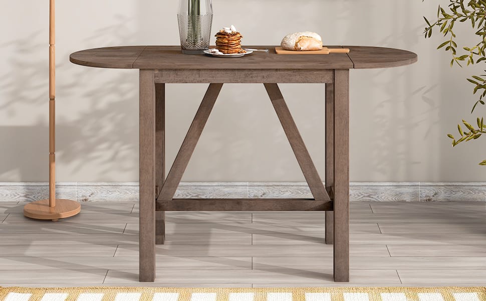 Folding Drop Leaf Dining Table Set with Chairs for Kitchen or Dining Room