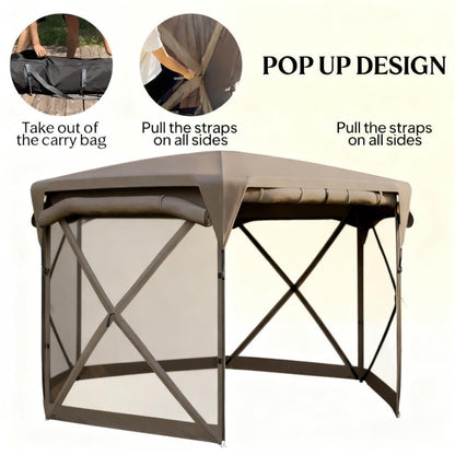 Brown Fiberglass Garden Canopy for Poolside Dining and Outdoor Events