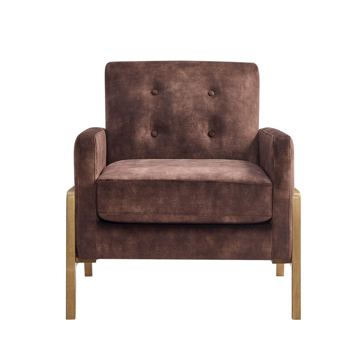 Espresso Polyester Accent Chair - 31.38" Square Arms for Living Room
