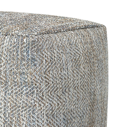 Gray Cotton Ottoman - 18 Inch Square Pouf