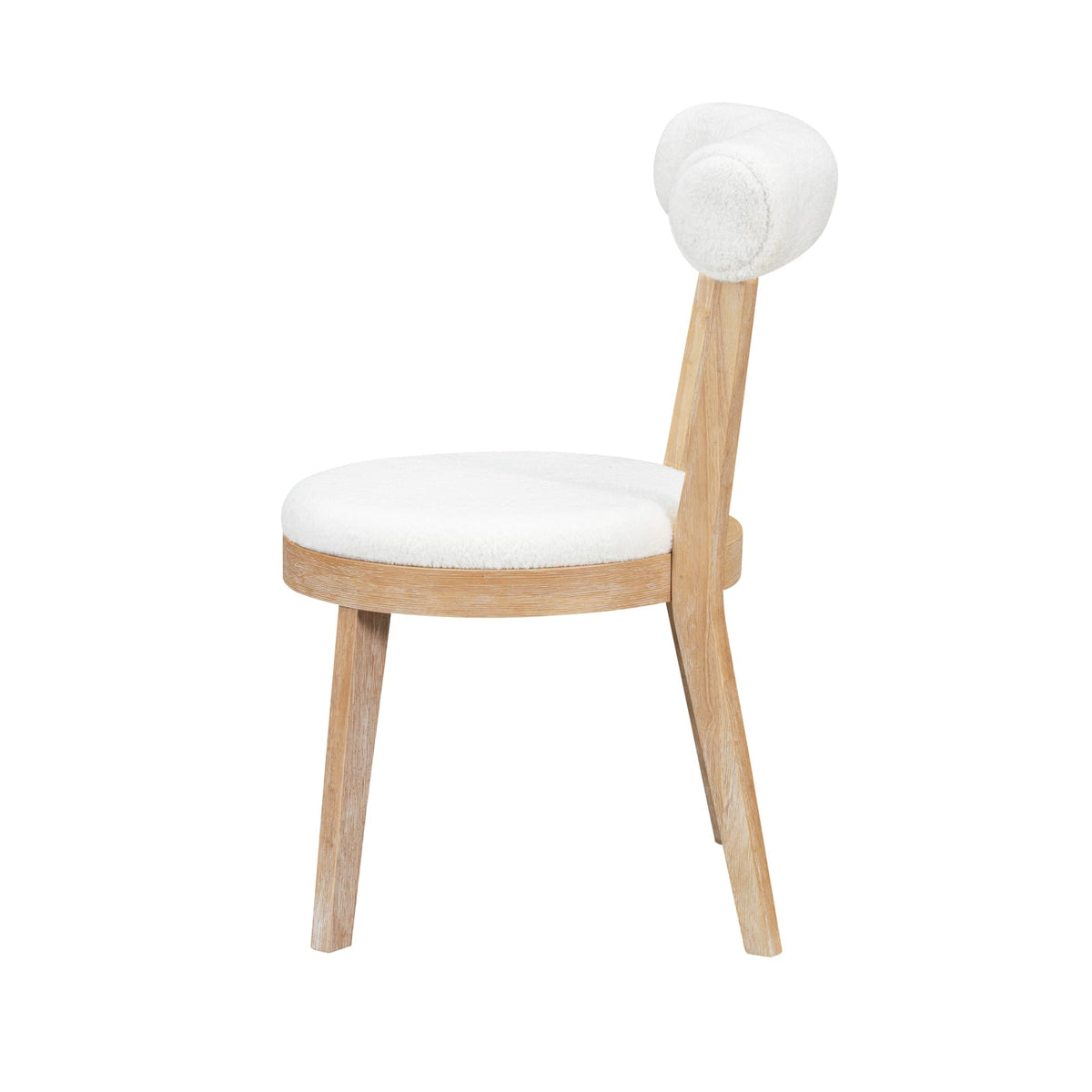 Beige Natural Upholstered Dining Chairs - Set of 2 for Dining Room