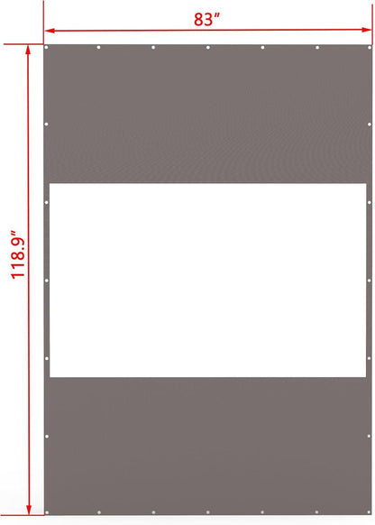 10ft x 7ft Gray Outdoor Privacy Curtain - Waterproof Patio Screen