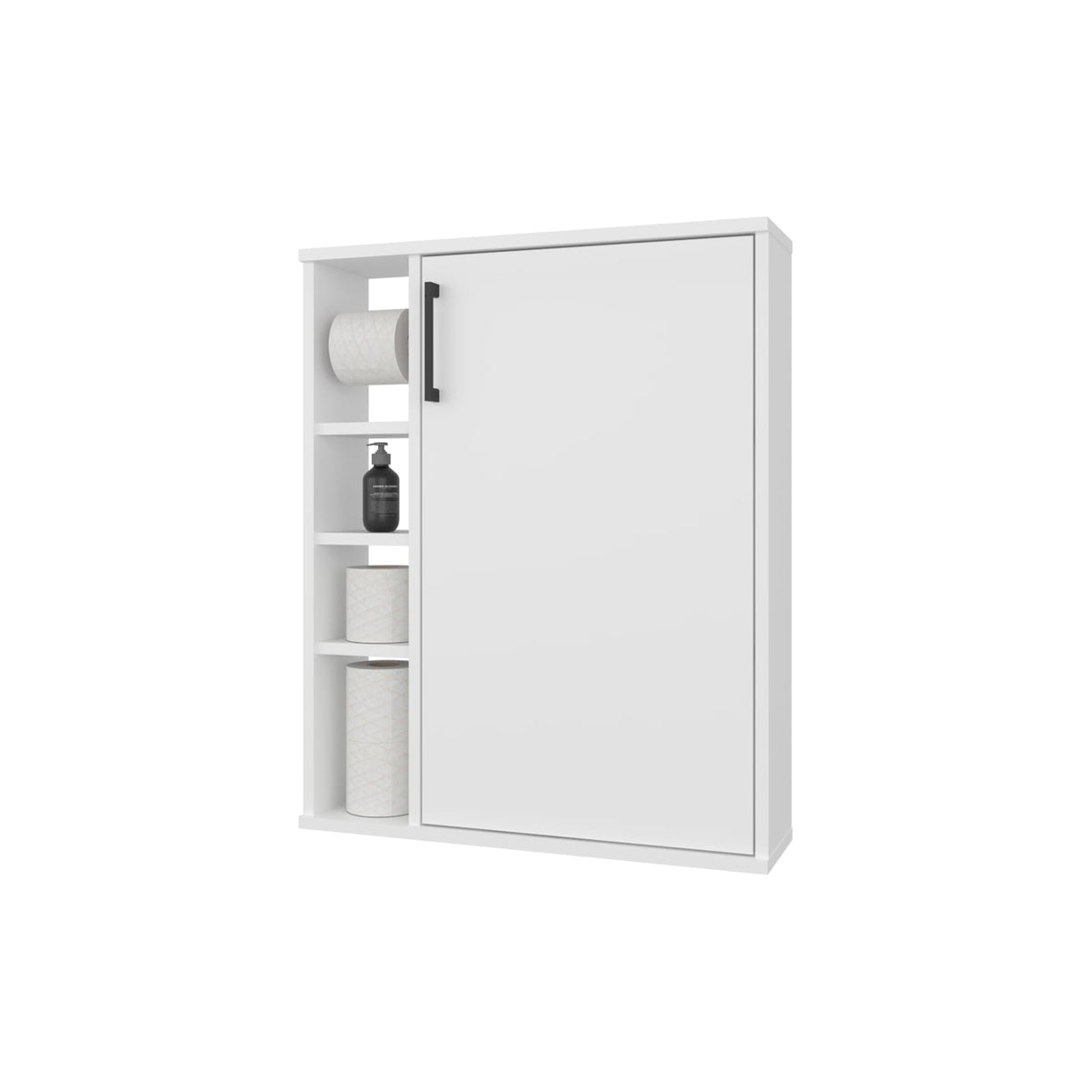 White Particle Board Bathroom Storage Cabinet with Melamine Finish