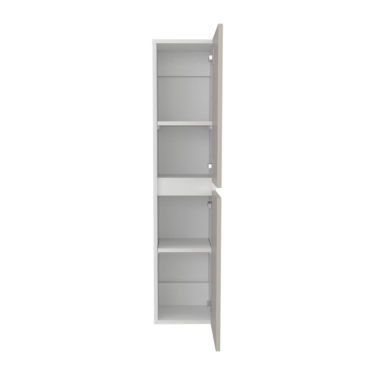 White Bathroom Cabinet - 2 Doors, 4 Shelves