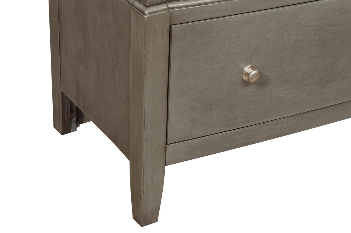 Gray Wood Dresser - 6 Drawer Bedroom Storage
