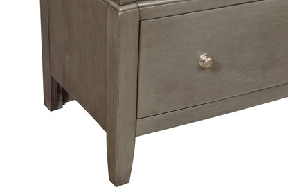 Gray Wood Dresser - 6 Drawer Bedroom Storage