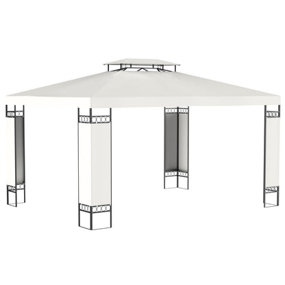 Cream White Steel Outdoor Gazebo for Garden Patio Shade