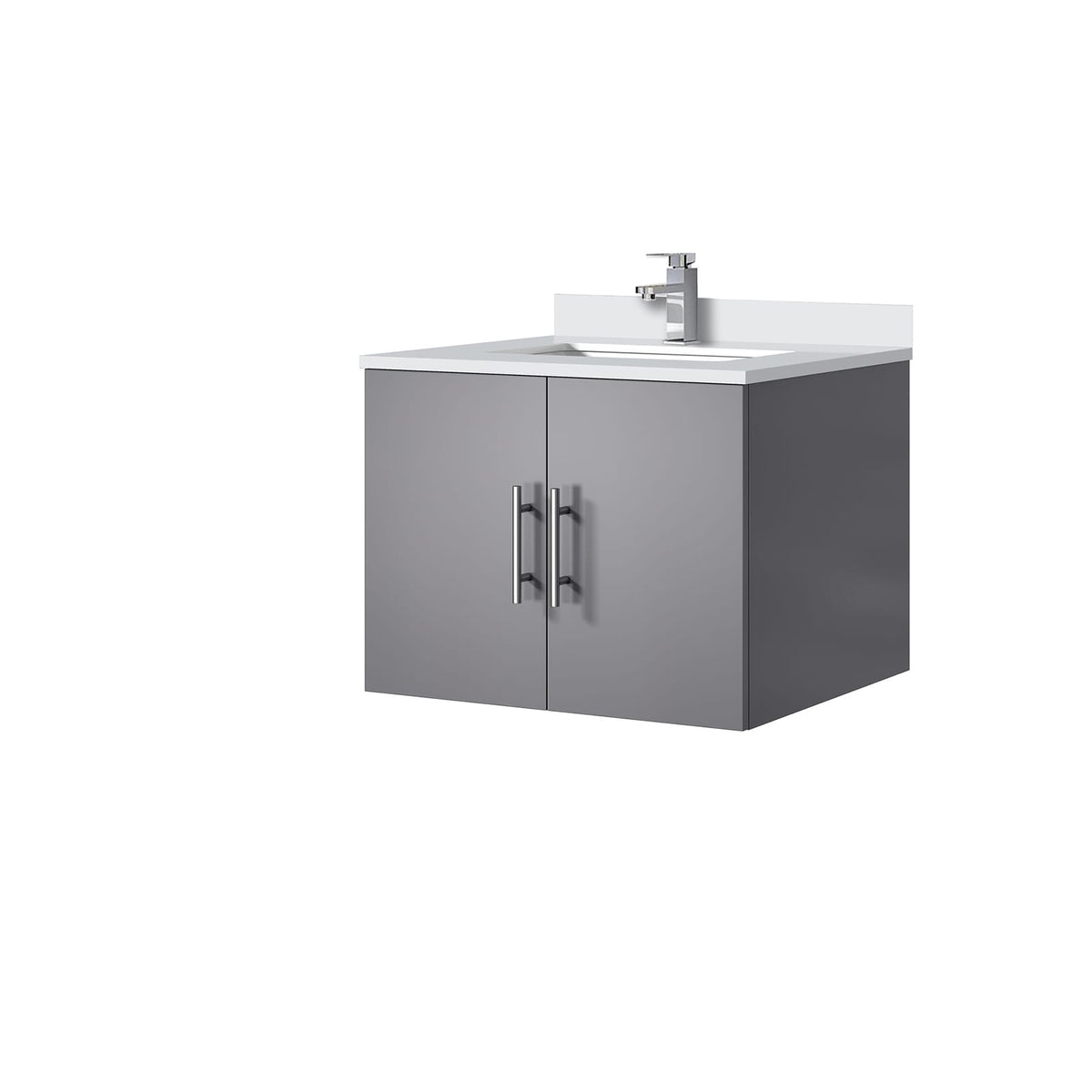 Dark Grey Bathroom Vanity with Quartz Top