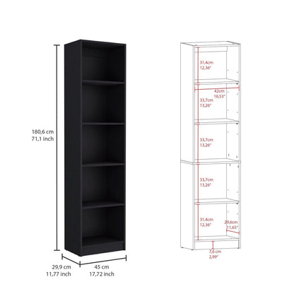 Wenge 2 Piece Bookcase Set - Living Room Shelving