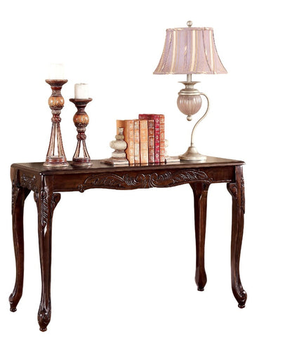 Traditional Solid Wood Cherry Sofa Table with Cabriole Legs