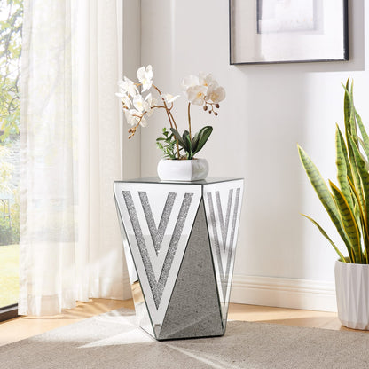 Silver Triangular Mirror Coffee Table for Living Room & Bedroom