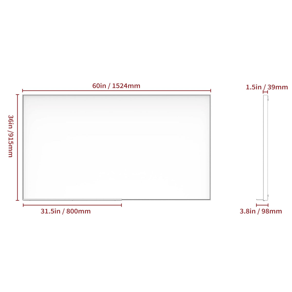 60x36" Oversized Rectangle Bathroom Mirror - Silver Frame