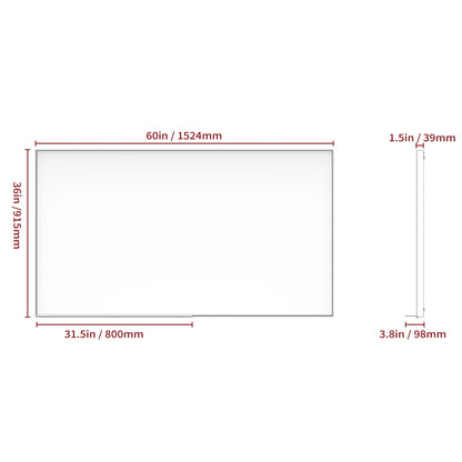 60x36" Oversized Rectangle Bathroom Mirror - Silver Frame