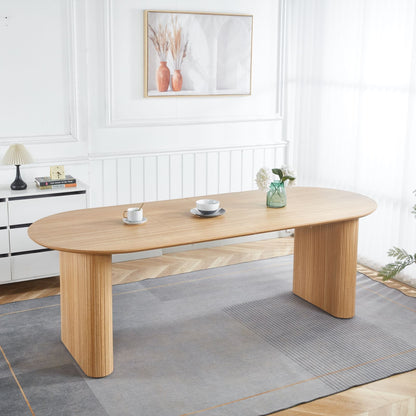 4-6 Person Oak Dining Table - MDF Top