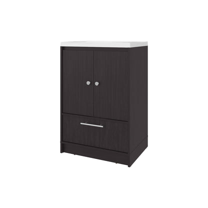 Wenge Bathroom Vanity with Sink - 36" Freestanding Storage