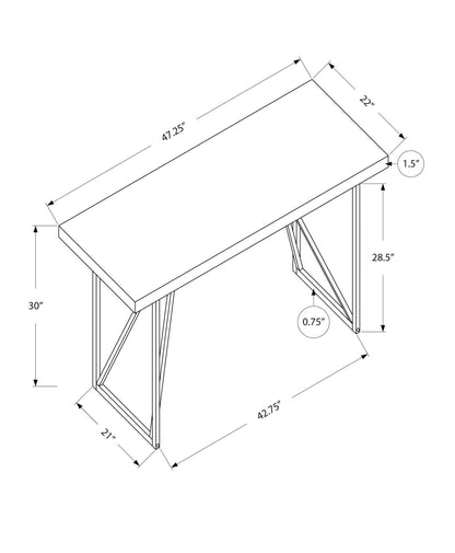 White Metal Computer Desk - 47" Workstation for Home Office