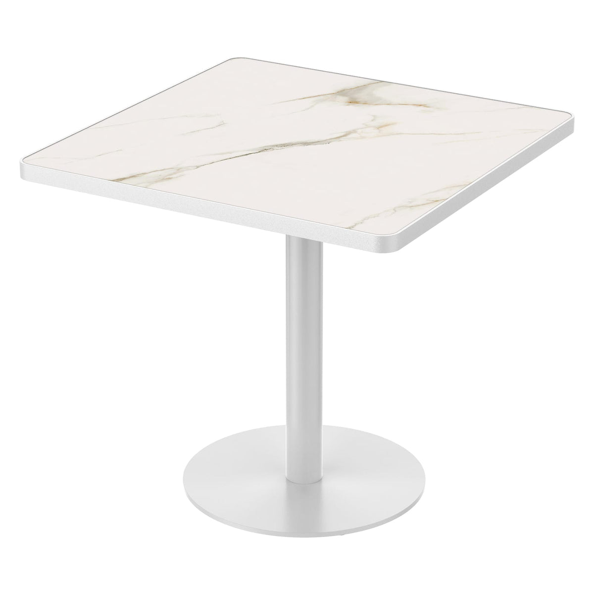 Compact White Dining Table - 31.5 Inch Bistro Table for Dining Room