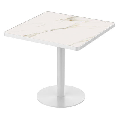 Compact White Dining Table - 31.5 Inch Bistro Table for Dining Room