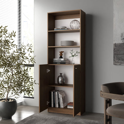 Natural Oak & White 2-Door Bookcase - Ample Storage