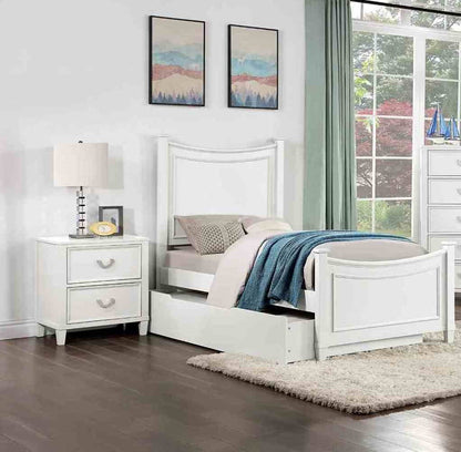 Small White Bedside Cabinet with 2 Drawers