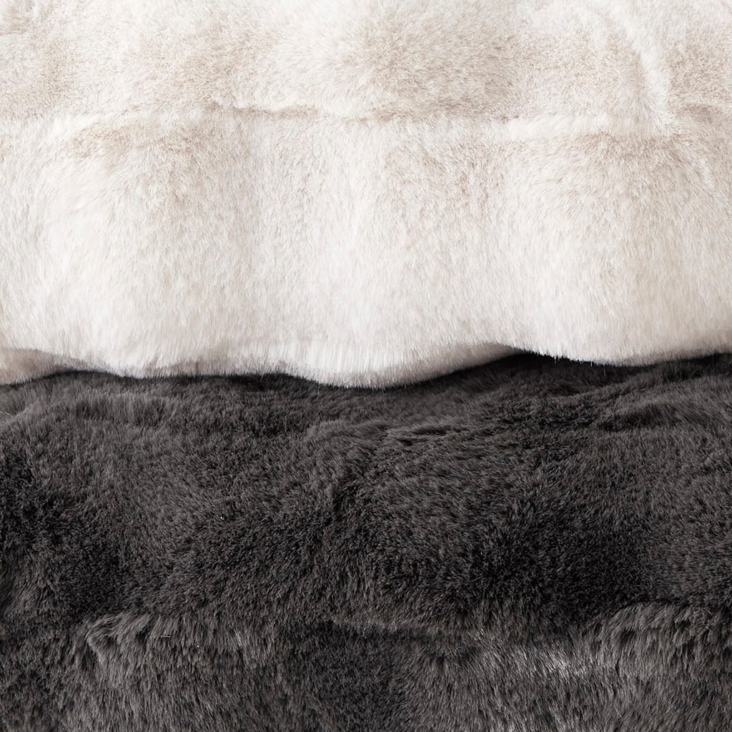 Grey Faux Fur Throw Blanket 50x60", Polyester
