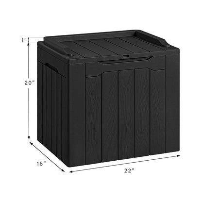 30 Gallon Black Resin Deck Box for Outdoor Seating