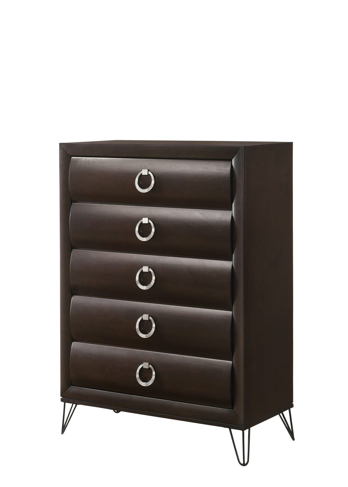 Dark Brown 5-Drawer Chest - Bedroom Storage