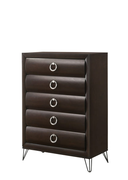 Dark Brown 5-Drawer Chest - Bedroom Storage