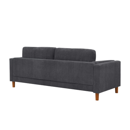 Dark Gray Corduroy 3 Seat Sofa - Modern Style for Living Room
