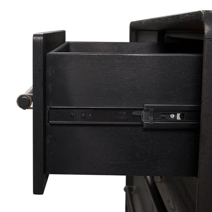 Black Solid Wood Dresser - 54" Wide for Bedroom