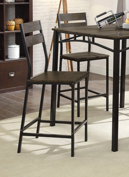 Antique Brown Metal Dining Table Set - Seats 4