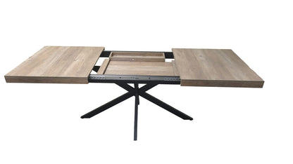 Retro Rectangular Stretch Dining Table - Gray Carole Top, Storage Included