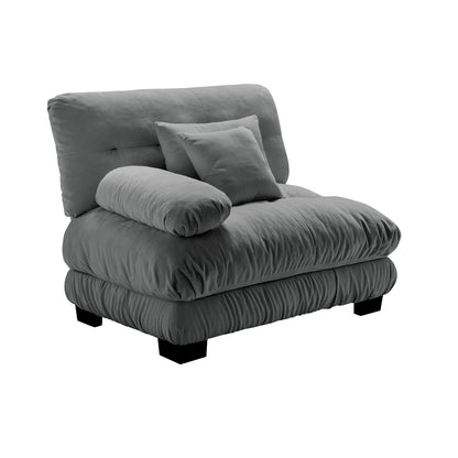 Gray Chenille Sofa - 1 Seat Armless for Living Room