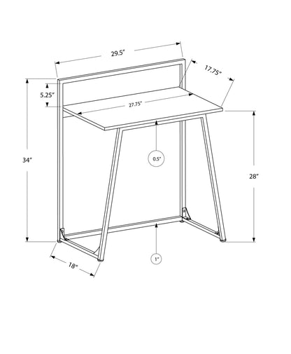 30" Black Computer Desk - Modern Office Table